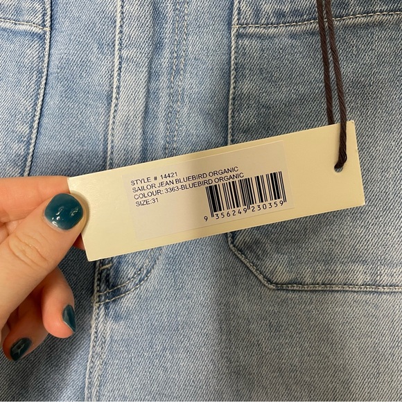 NWT ROLLA’S Sailor Jean Wide Leg High Rise Bluebird Organic Cotton Blue Size 31 - Picture 5 of 10
